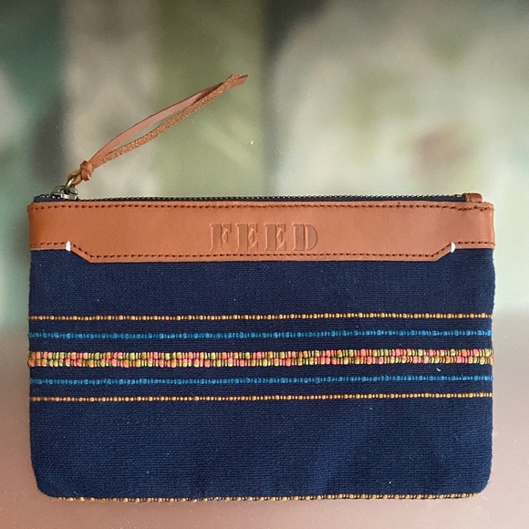 Feed Project- Artisan Navy Zip Pouch - Picture 1 of 8
